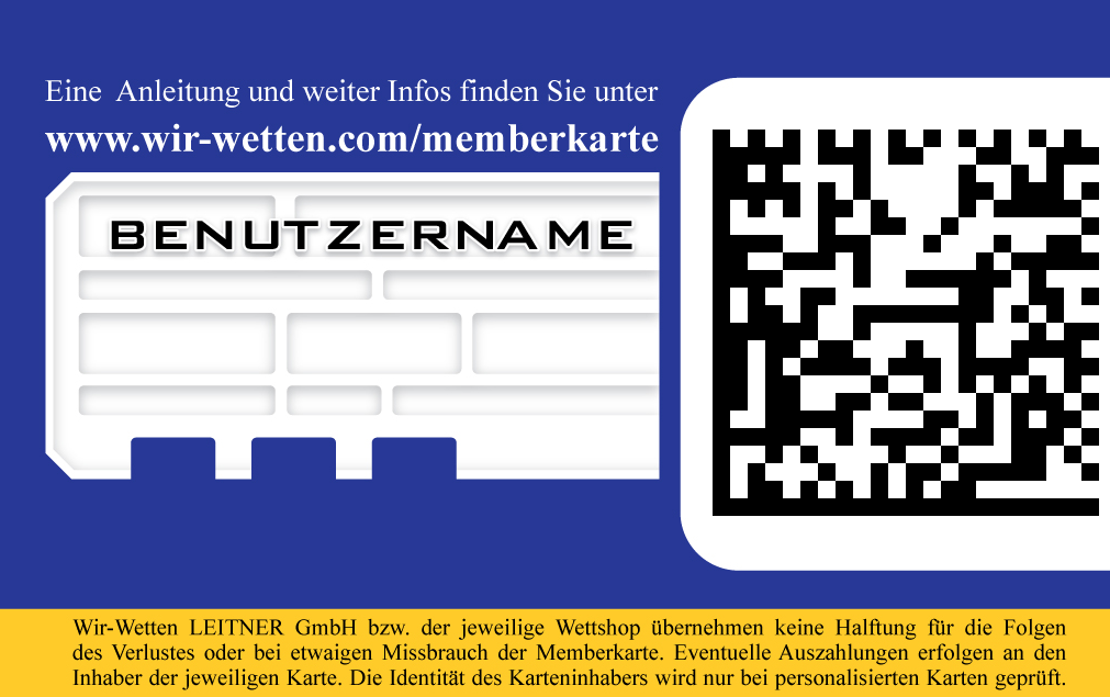 Carte membre de Wir-wetten